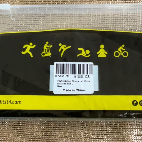 Women & Kids FitsT4 Sailing Gloves, Blue/Black, Large - Picture 3 of 4